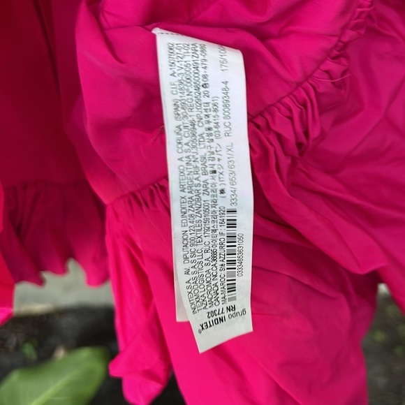 NWT Zara Limited Edition Pink Voluminos Ruffled Top Fuchsia Pink Sz XL - Picture 5 of 6